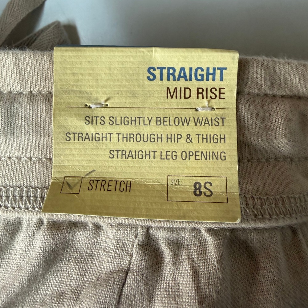 Sonoma Pants Women 8S Beige Linen Blend Straight Leg Mid Rise Drawstring NWT - Picture 5 of 15